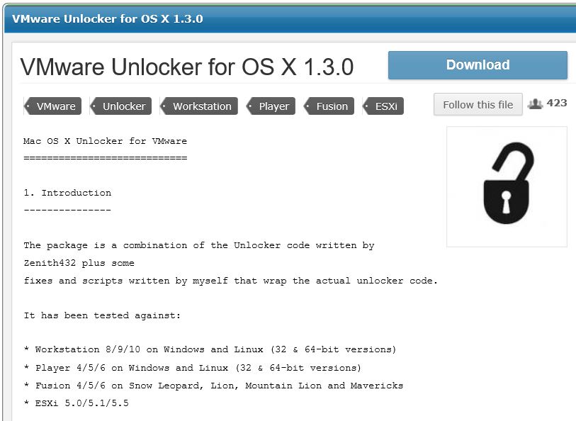 mac os x unlocker for vmware 2.1.1